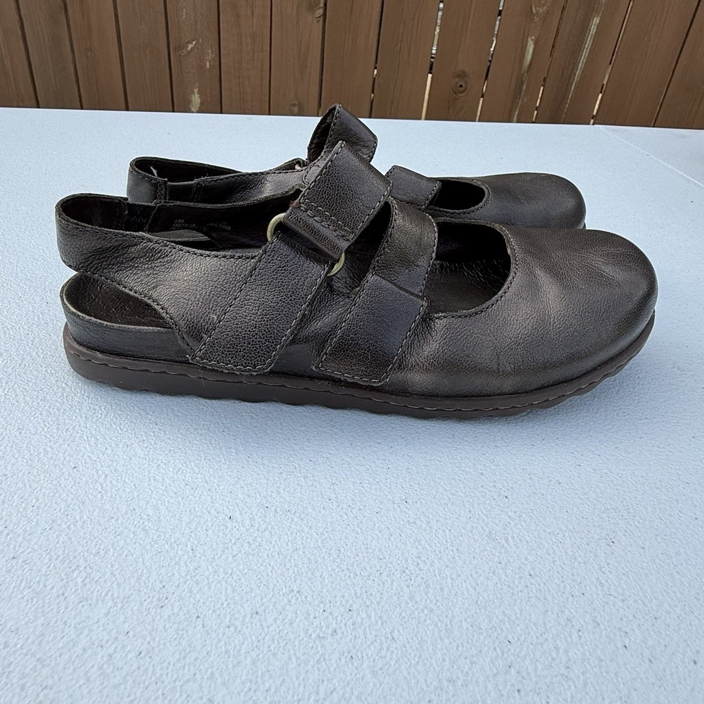 Women's BORN‎ Loafers Mules Brown Metallic Strappy Size 8 Mary Jane Heel less - Picture 3 of 12